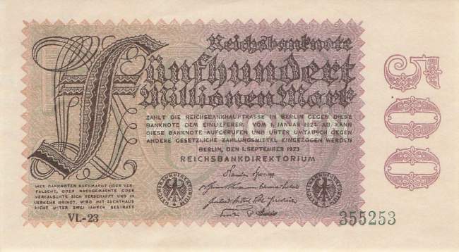 500 Millionen Mark 1923